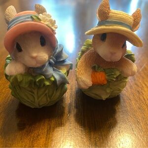 Adorable Bunny Figurines with Hats-1999 Priscilla Hillman 639451